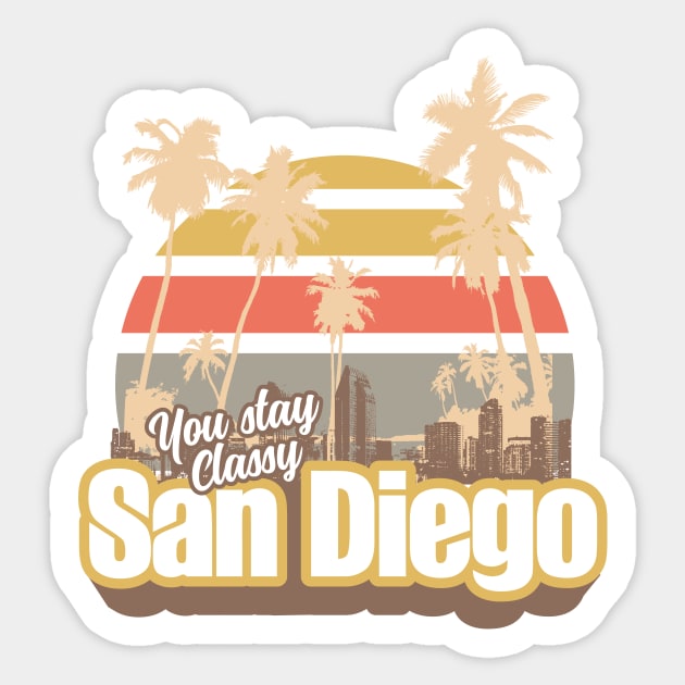 Stay classy San Diego Sticker by Graphiksmash